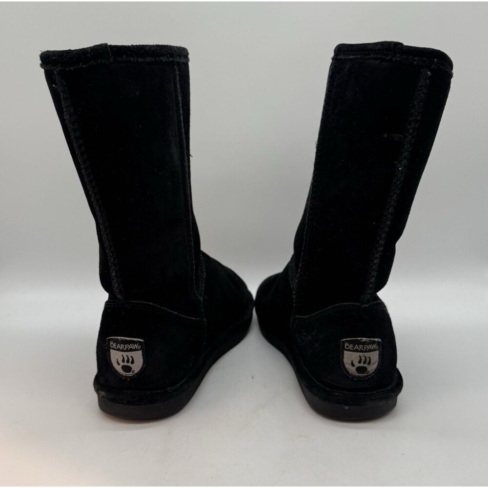 Bearpaw Emma Short Black Suede Boots Women's 6 Comfy Lined Winter Snow Shoes - Picture 6 of 11